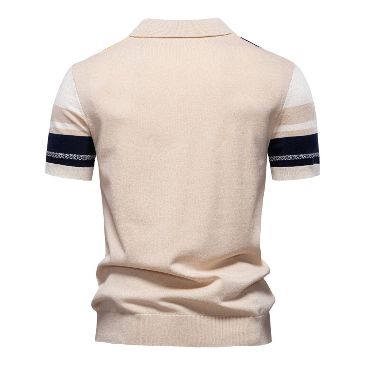 Vertical Asimetric Striped Polo Shirt // Apricot