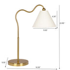 Ornate - Ring Base Curved Table Lamp With Triangle Drum - Gold / White
