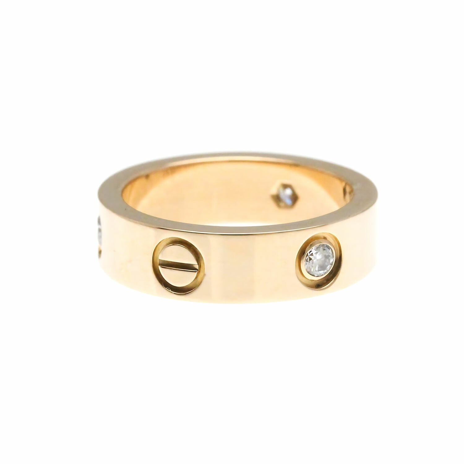 Cartier // 18k Rose Gold Love Three-Stone Diamond Band Ring // Ring Size: 6.25 // Store Display