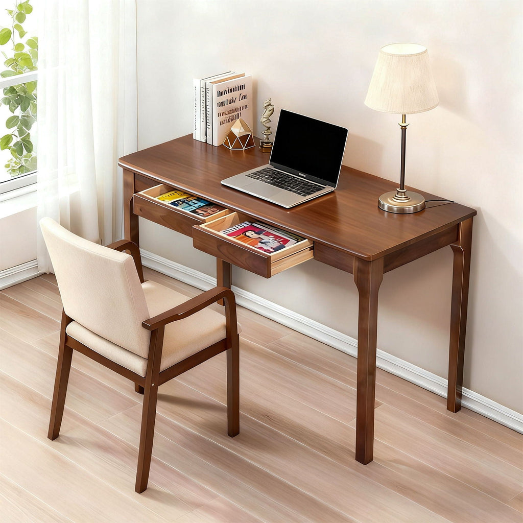 Desk With Drawers - Walnut