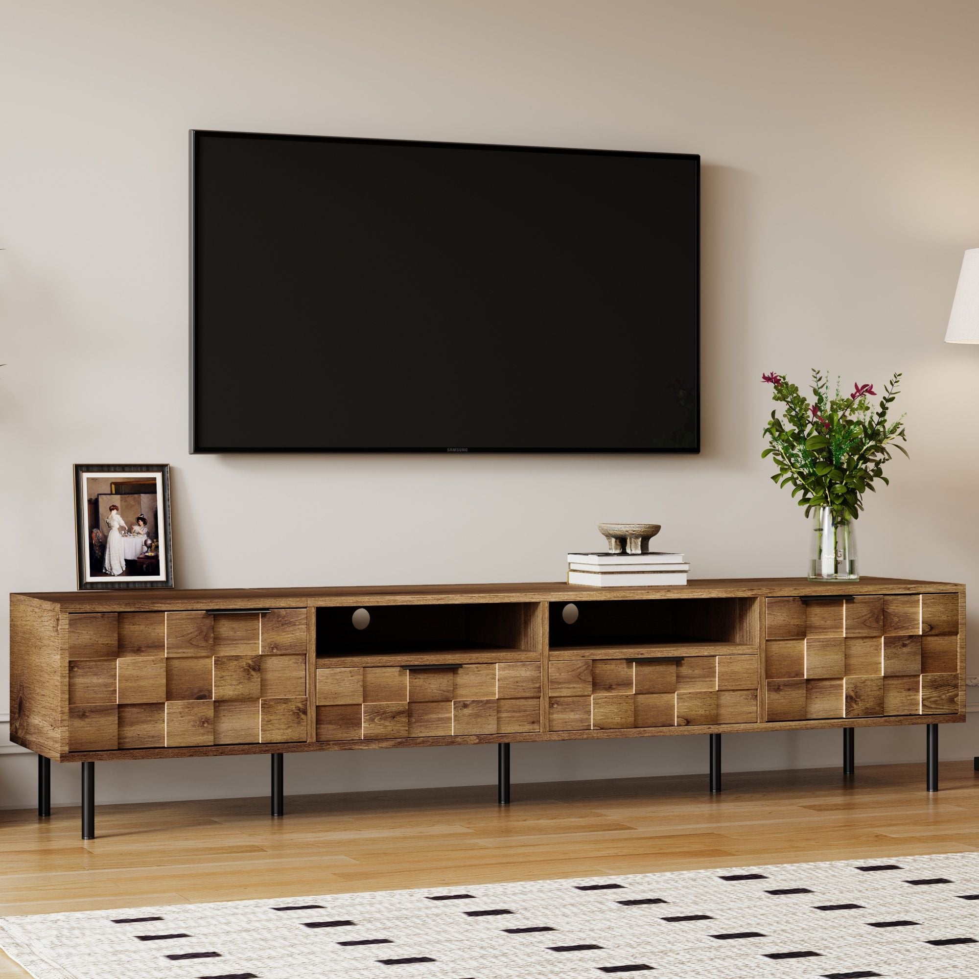 TV Stand With 2 Drawers, Storage Cabinet