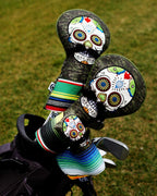 Mustache Sugar Skull - Fairway Cover Green Camo