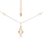 14K Yellow Gold 1/4 Cttw Diamond Double Triangle Geometric 18" Pendant Necklace (G-H Color, SI1-SI2 Clarity)