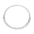 18K White Gold Alternating Diamond and 8.00 Cttw Princess Cut Blue Sapphire Multi Row Bangle Bracelet (G-H Color, VS1-VS2 Clarity) - 7" Inches