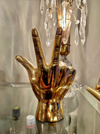 “W” or “VU” Hand Sign Sculpture in Brass