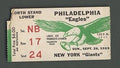Philadelphia Eagles Vs. New York Giants Ticket Stub Sept 26th, 1965