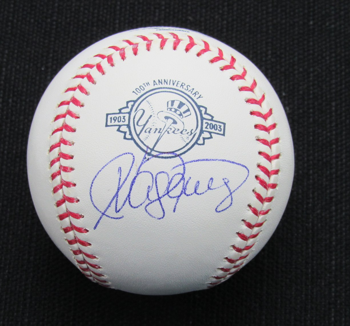 Javier Vasquez Signed/Auto Yankees 100th OML Baseball JSA  186974