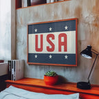 USA Patriotic Typography Art Print