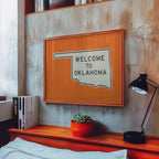 Welcome To Oklahoma Vintage Orange Road Sign Art Print