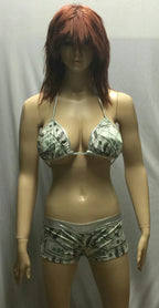 Dreamgirl Women's Reversible I Love Money Print Bra Short Set Size Large