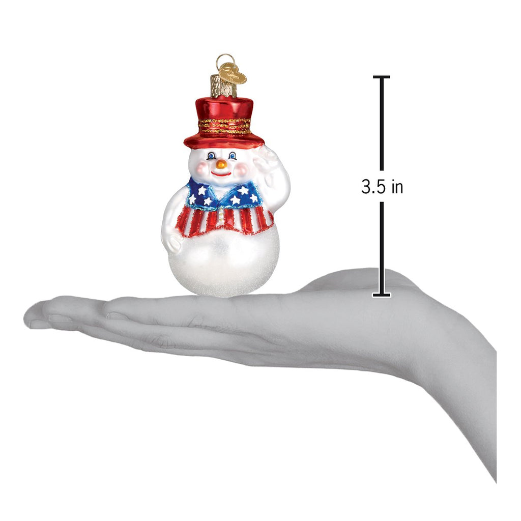 Patriotic Snowman Ornament