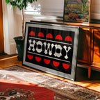Black and Red Howdy Home Decor Art Print