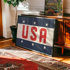 USA Patriotic Typography Art Print