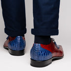 Moncalieri // Alligator + Cobra Skin Leather Oxfords // Navy + Red