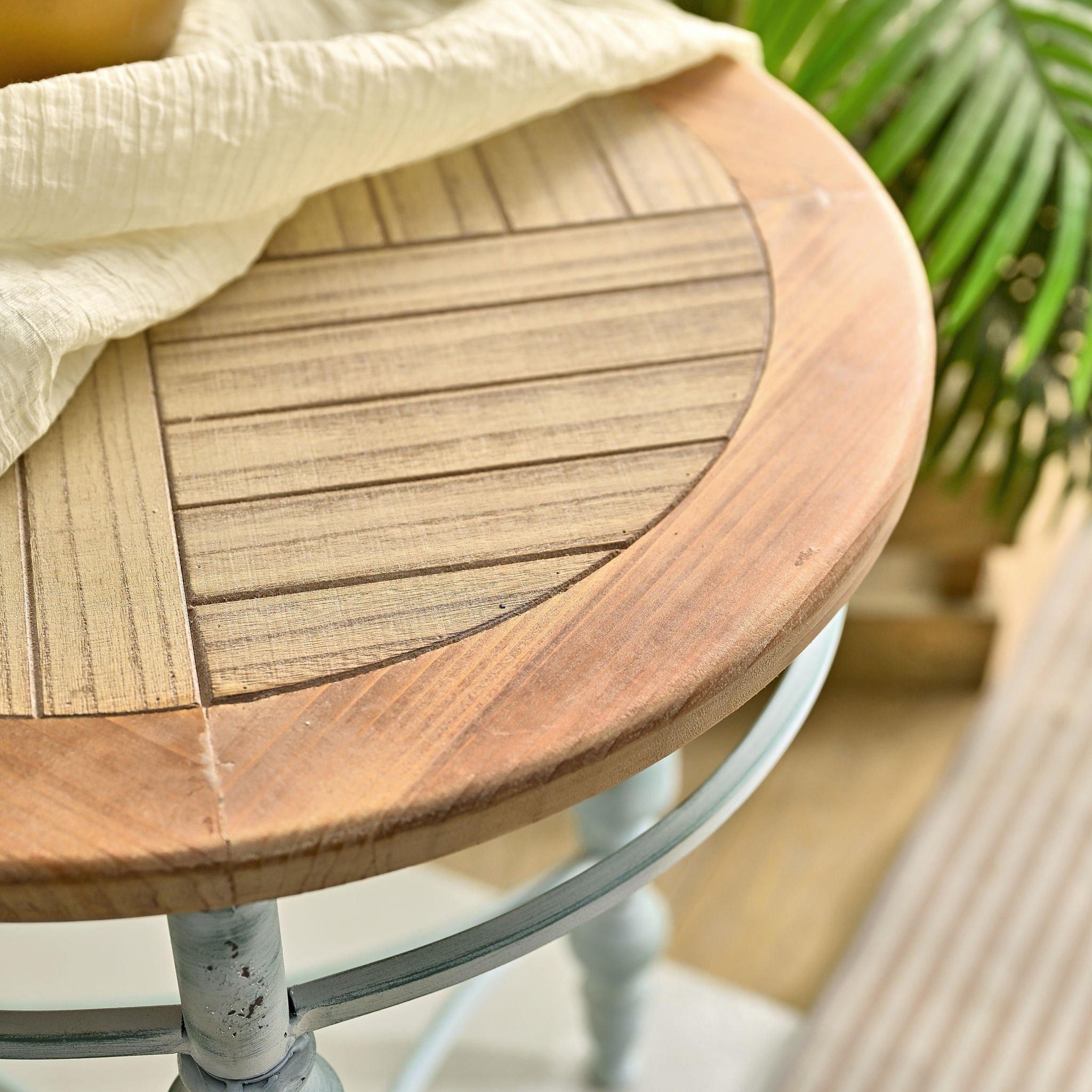 Round Top Carved Table