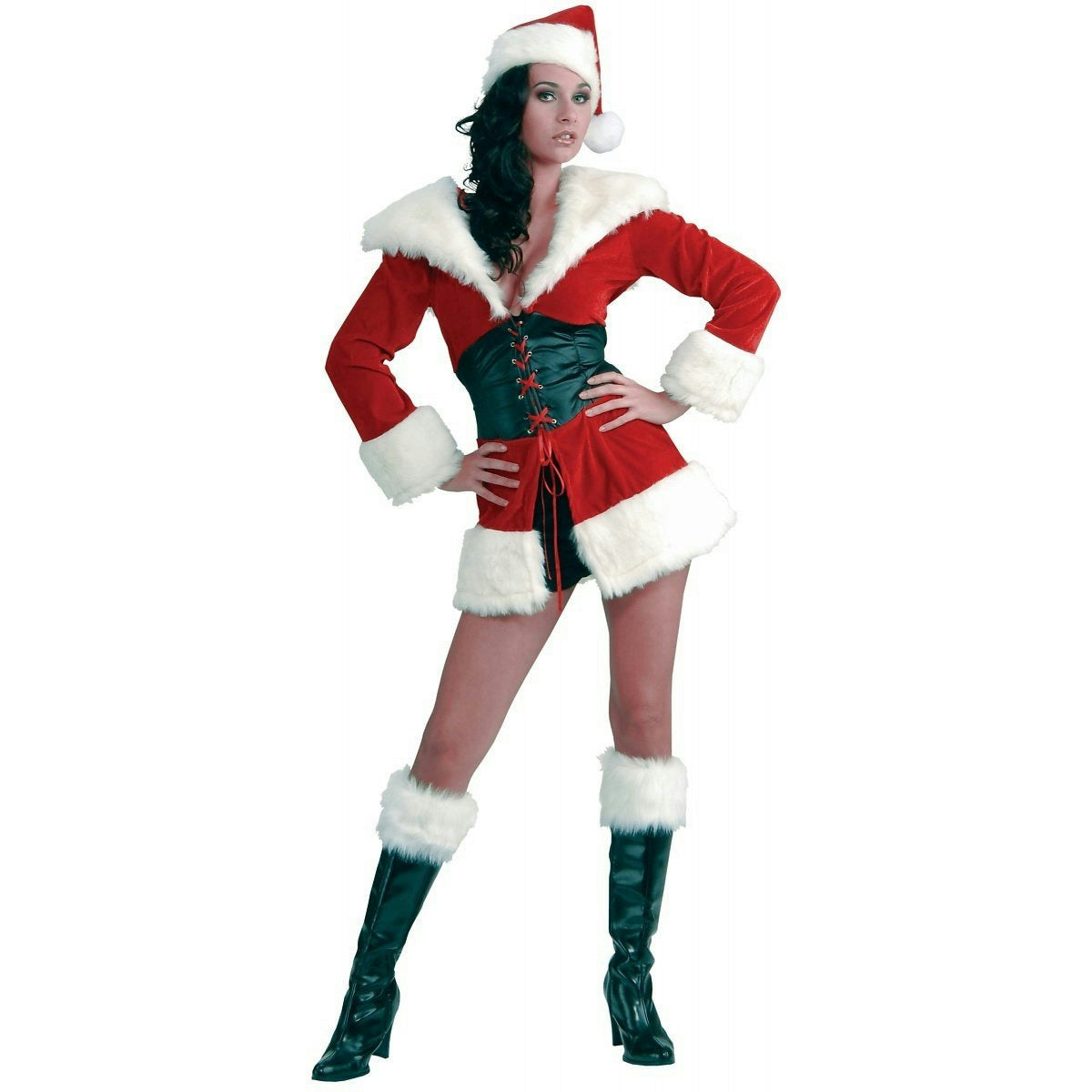 Women's Short N' Sweet Miss Santa Christmas Costume Size M/L (8-12)