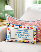 Docking The Boat Needlepoint Pillow