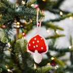 Needlepoint Icon Ornament - Mushroom