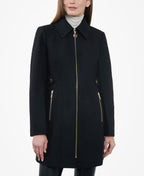 Michael Michael Kors Women's Petite Club-Collar Zip-Front Coat