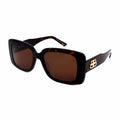 Balenciaga // Women's BB0048S 002 Square Sunglasses // Havana + Havana Brown