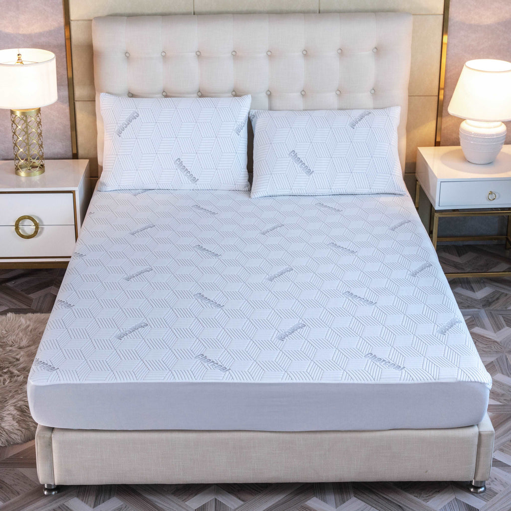 Bibb Home Bamboo Charcoal Infused Waterproof Mattress Pad