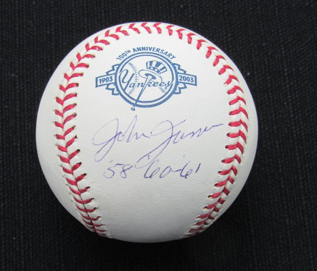 Johnny James Signed/Auto Yankees 100th OML Baseball JSA Inscr  186884