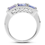 1.32 Carat Genuine Tanzanite .925 Sterling Silver Ring