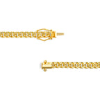Semi-Solid 14K Yellow Gold 4.5mm Miami Cuban Chain Necklace - Unisex Chain - 22 Inches