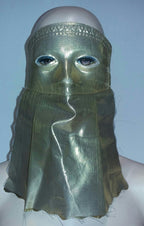 Shiny Gold Curtain Domino Eye Mask
