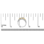 14K Two-Toned Gold Diamond 3/8 Cttw Diamond Split Shank and Beaded Halo Engagement Ring (G-H Color, VS2-SI1 Clarity) - Size 7