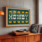 Green and Gold Howdy Home Decor Art Print