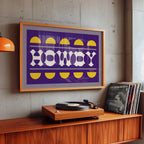 Purple and Gold Howdy Home Decor Art Print