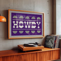 Purple and Silver Howdy Home Decor Art Print