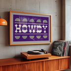 Purple and Silver Howdy Home Decor Art Print