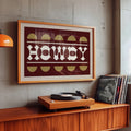 Maroon and Gold Howdy Home Decor Art Print