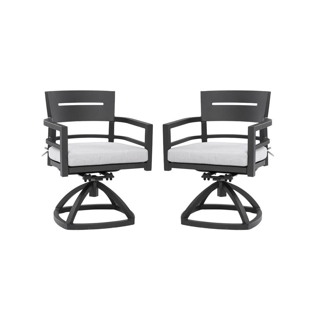 Outdoor Patio Swivel Rocker With (Set of 2) - Ember Black