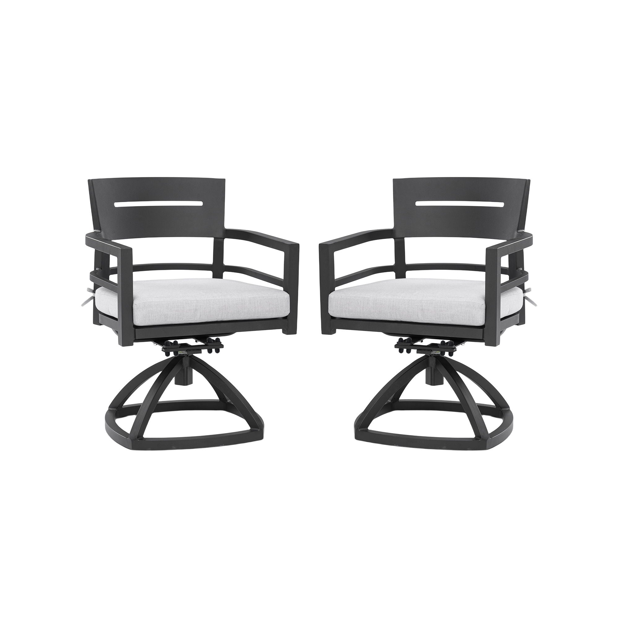 Outdoor Patio Swivel Rocker With (Set of 2) - Ember Black