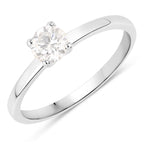 0.40 Carat Genuine White Diamond 14K White Gold Ring