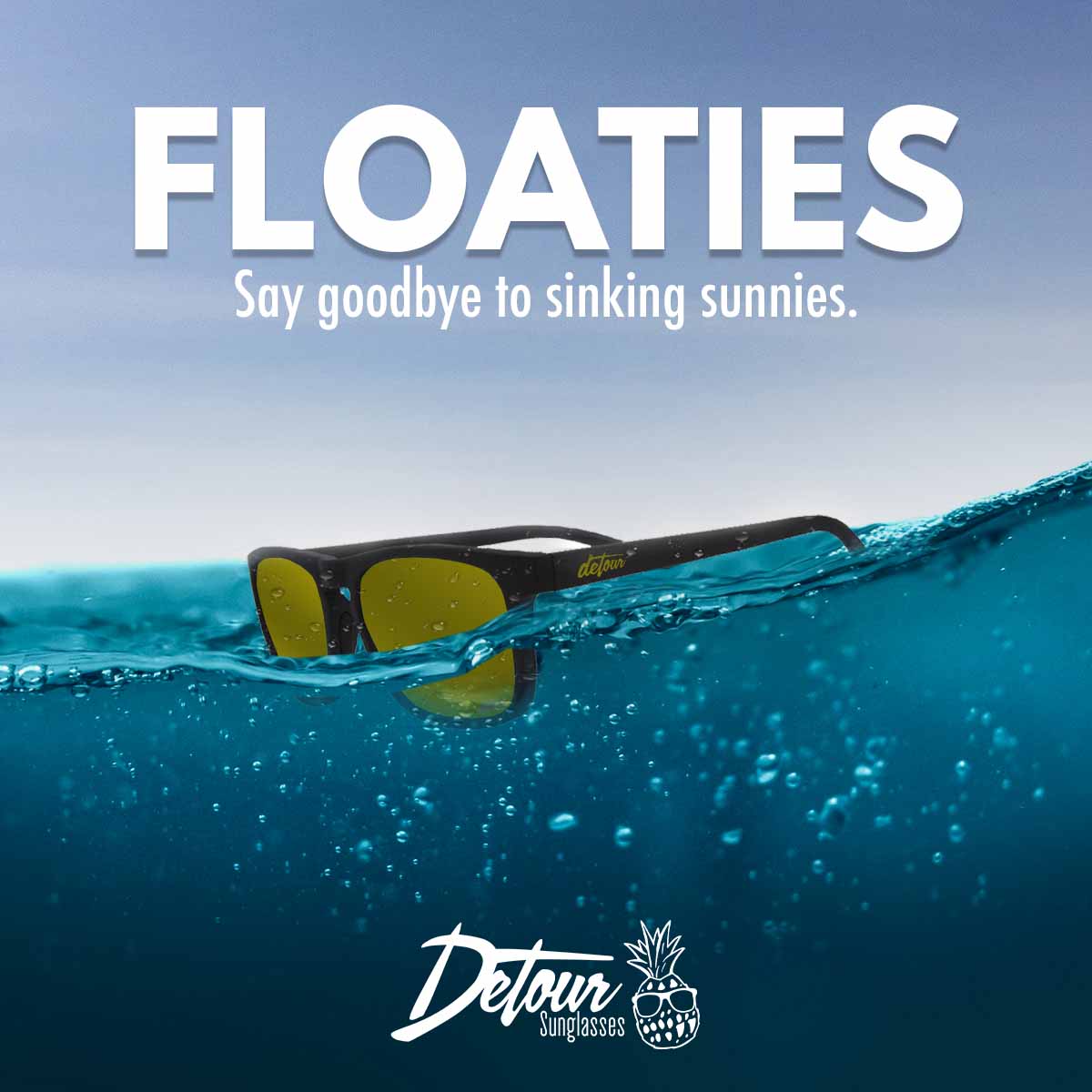 Floaties - Matte Black - 24k Gold Polarized