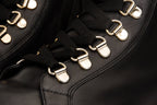 The Belgrano Black Leather Lace-Up Ankle Women Boot With a Side Zipper