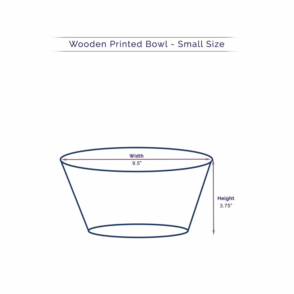 Wooden Printed Bowl - 25003