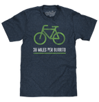 38 Miles Per Burrito Bike T-Shirt - Blue