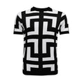 Geometric Pattern Knit Polo // Black