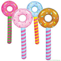🍩 Set of 4 Inflatable Donuts – Assorted Colors, 24" Each