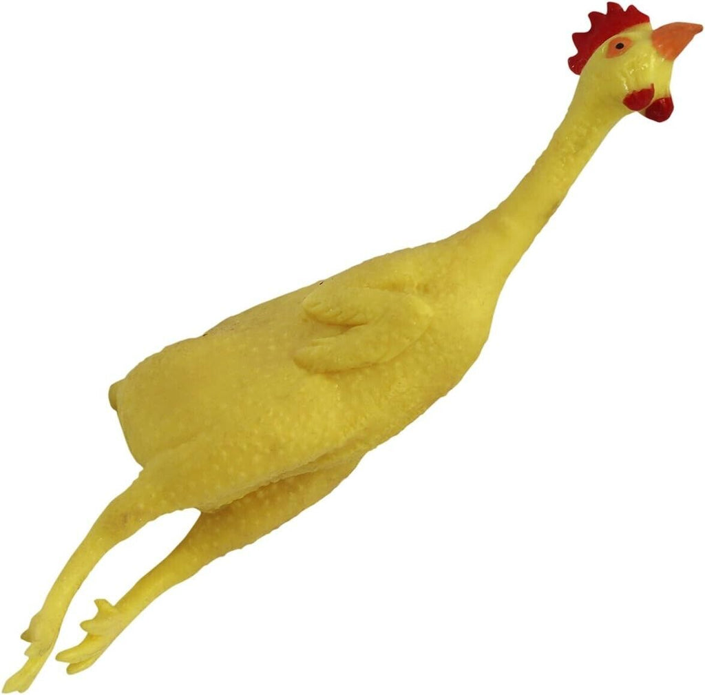 🐔 Squeeze Stress Rubber Chicken – 8" Classic Gag Toy