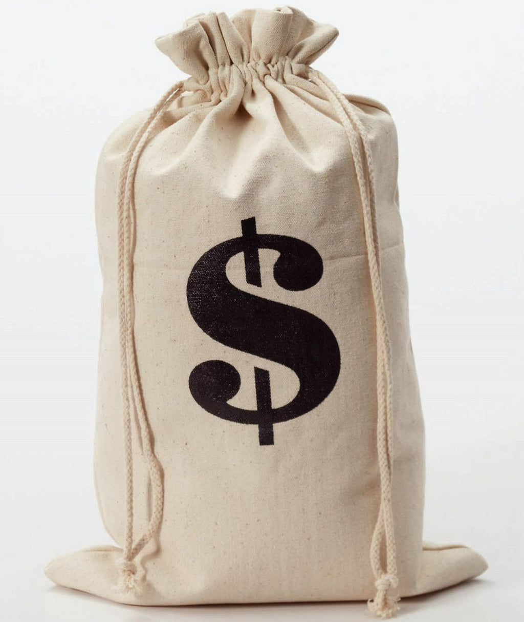 Wild West Canvas Money Bag – Double-Sided Prop Sack with Drawstring 💰🤠