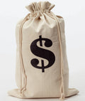 Wild West Canvas Money Bag – Double-Sided Prop Sack with Drawstring 💰🤠