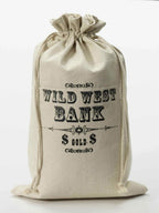 Wild West Canvas Money Bag – Double-Sided Prop Sack with Drawstring 💰🤠