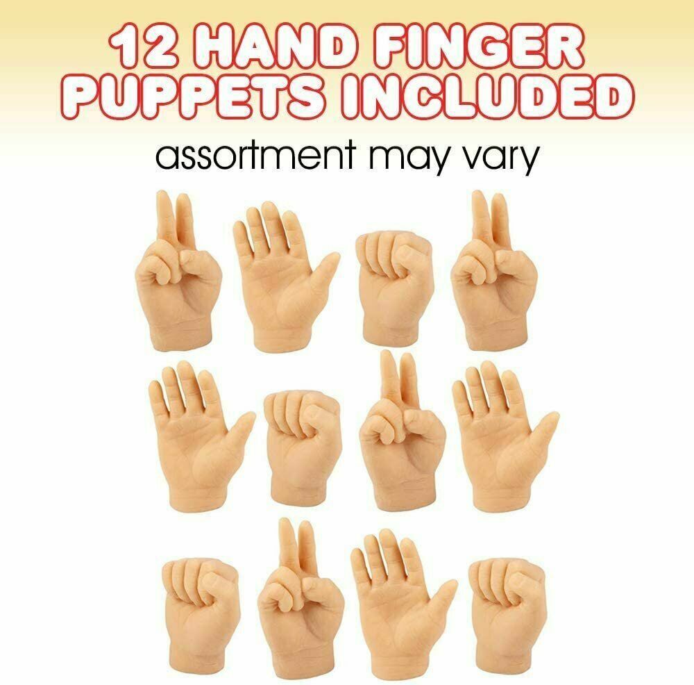🖐️ Tiny Hands Rock Paper Scissors Set – 12 Soft Rubber Finger Puppets