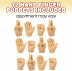 🖐️ Tiny Hands Rock Paper Scissors Set – 12 Soft Rubber Finger Puppets